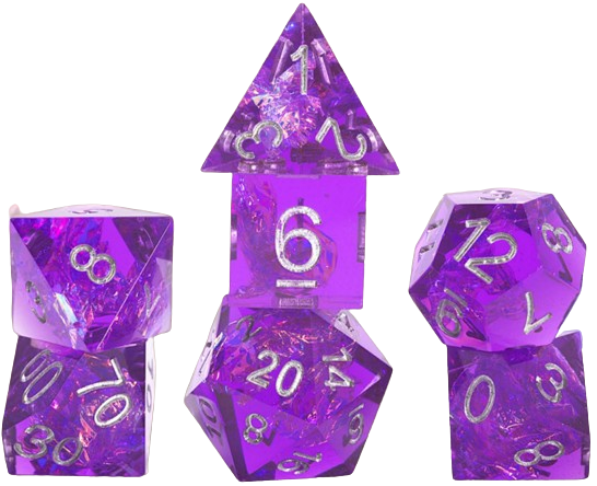 Sharp-Edged Purple Fairy 7 Die Set