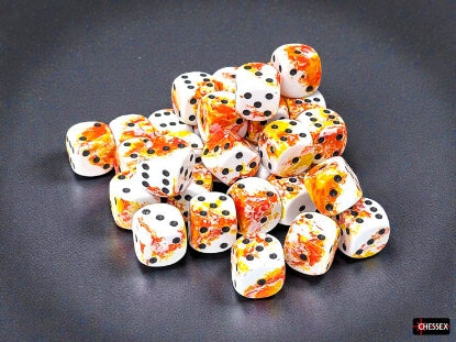 Chessex Brush 36d6 Sunrise/Black 12mm Dice