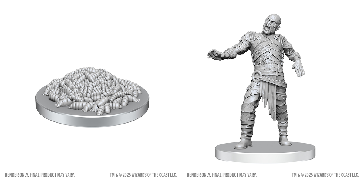 Dungeons & Dragons Nolzur's Marvelous Unpainted Miniatures - Rot Grubs & Rot Grub Victim