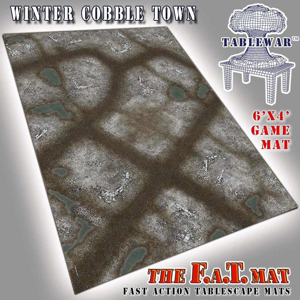 6x4 'Winter Cobble Town' F.A.T. Mat Gaming Mat – TABLEWAR®