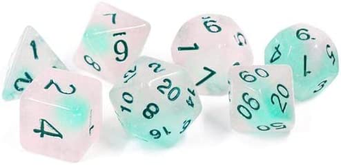 RPG Dice Set (7): Frosted Glowworm
