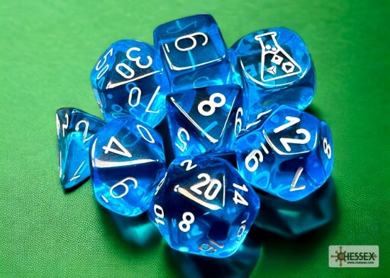 7-Die Set Translucent: Tropical Blue/White