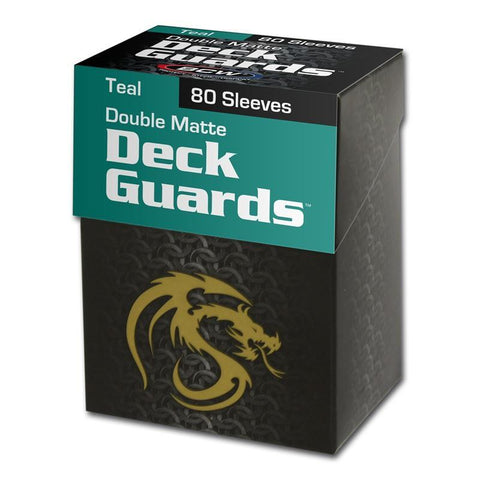 Deck Guard Colored Card Sleeves w/Box, Double Matte 80ct Teal