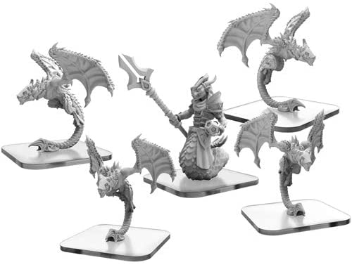 Monsterpocalypse: Draken Armada Stalkers and Draken Mystic Unit (Metal)
