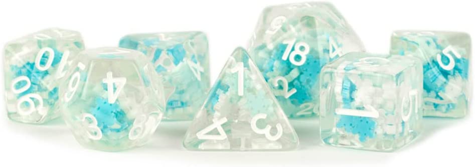 16mm Resin Poly Snowflake Dice Set (7)