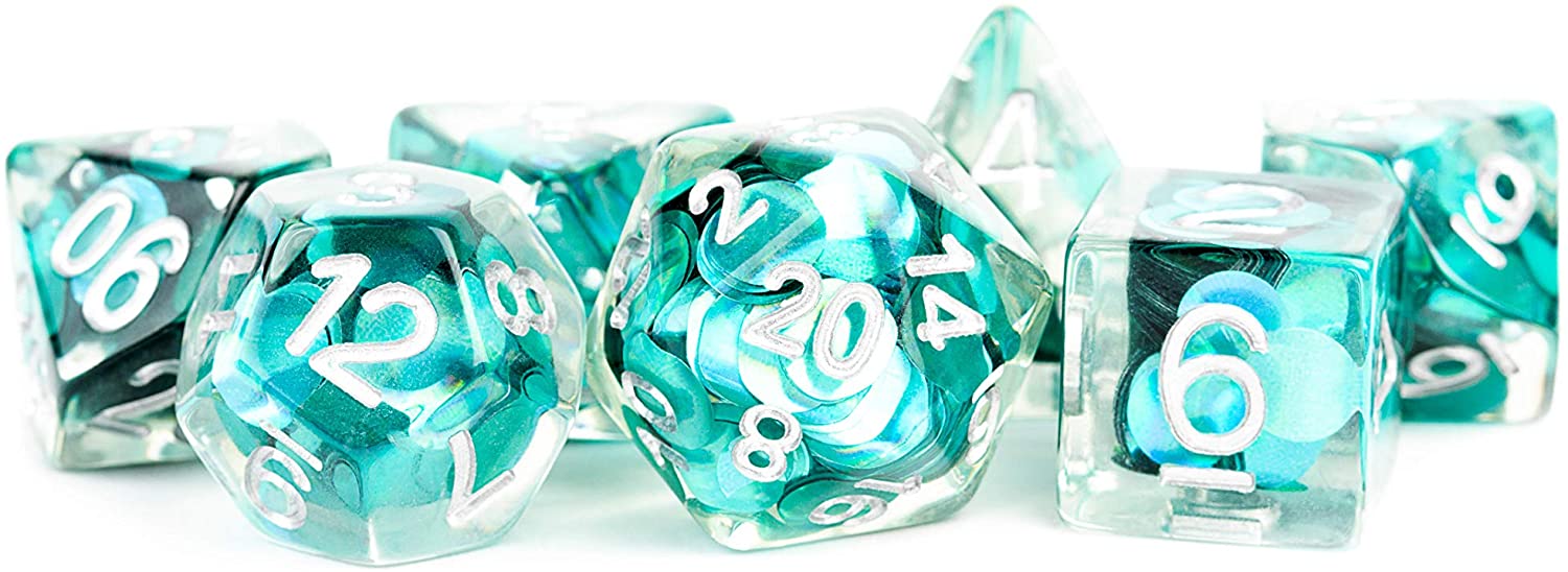 16mm Resin Poly Dice Set: Mermaid Scales (7)