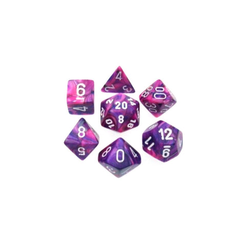 Chessex Polyhedral 7-Die Set Festive Violet w/White 27457