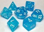 Chessex Polyhedral 7-Die Set Cirrus Light Blue w/White 27446