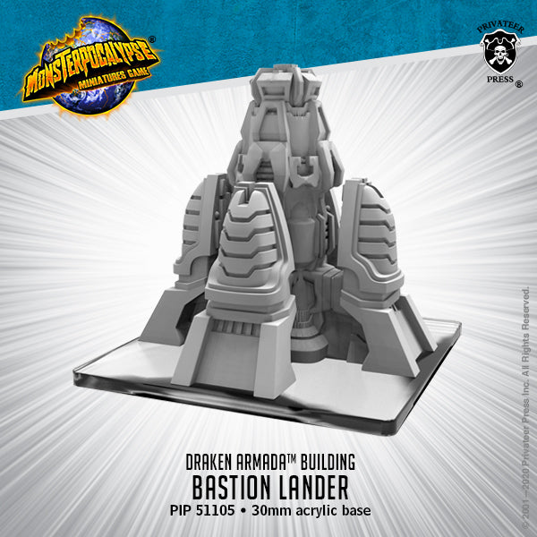 Monsterpocalypse Draken Armada Bastion Lander Building Resin