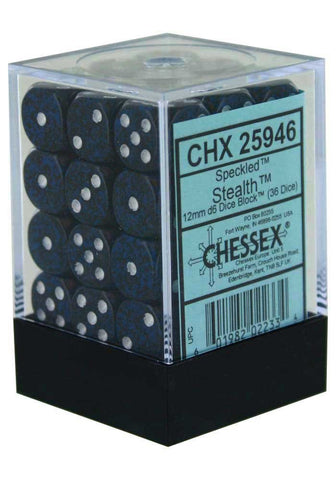 Speckled: Stealth 12mm D6 Block (36)