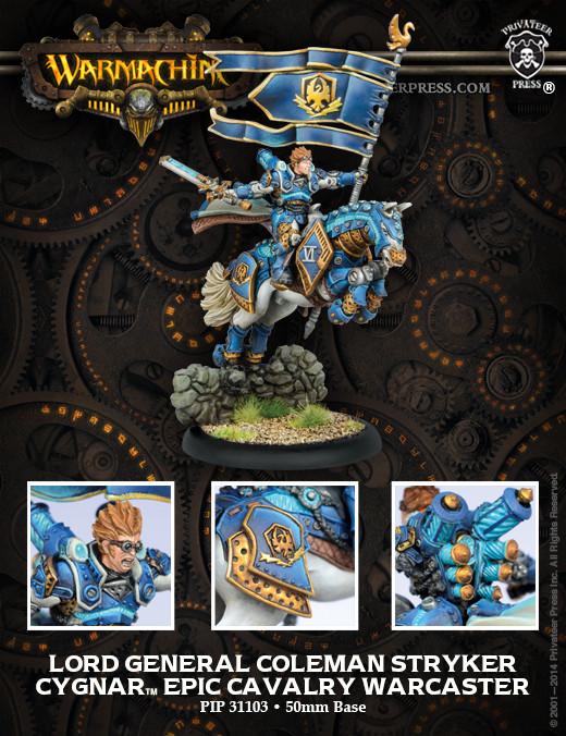 Warmachine Cygnar Lord General Coleman Stryker Epic Cavalry Warcaster