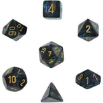 Chessex Polyhedral 7-Die Set Lustrous Shadow w/Gold 27499