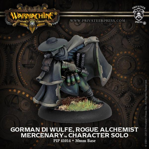 Warmachine Mercenaries Gorman di Wulfe Rogue Alchemist Character Solo