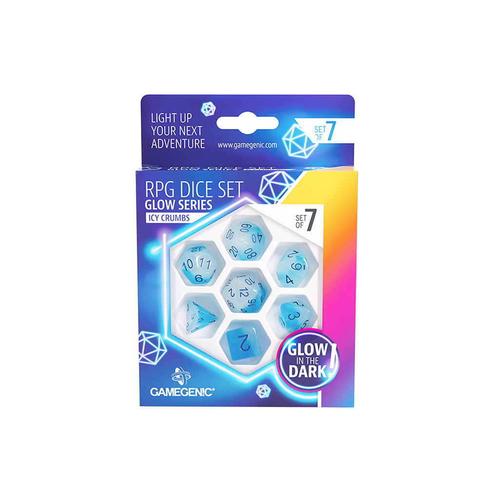 Glow Series - Icy Crumbs - RPG Dice Set