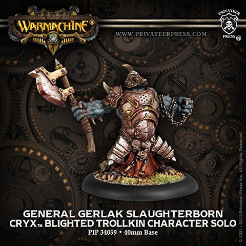 Warmachine: Cryx General Gerlak Slaughterborn Blighted Trollkin Character Solo (White Metal)