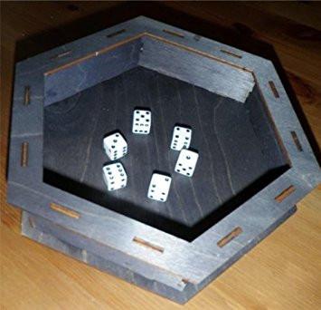 Blue Panther Hex Dice Tray Walnut
