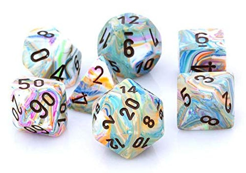 Chessex Polyhedral 7-Die Set Festive Vibrant w/Brown 27441