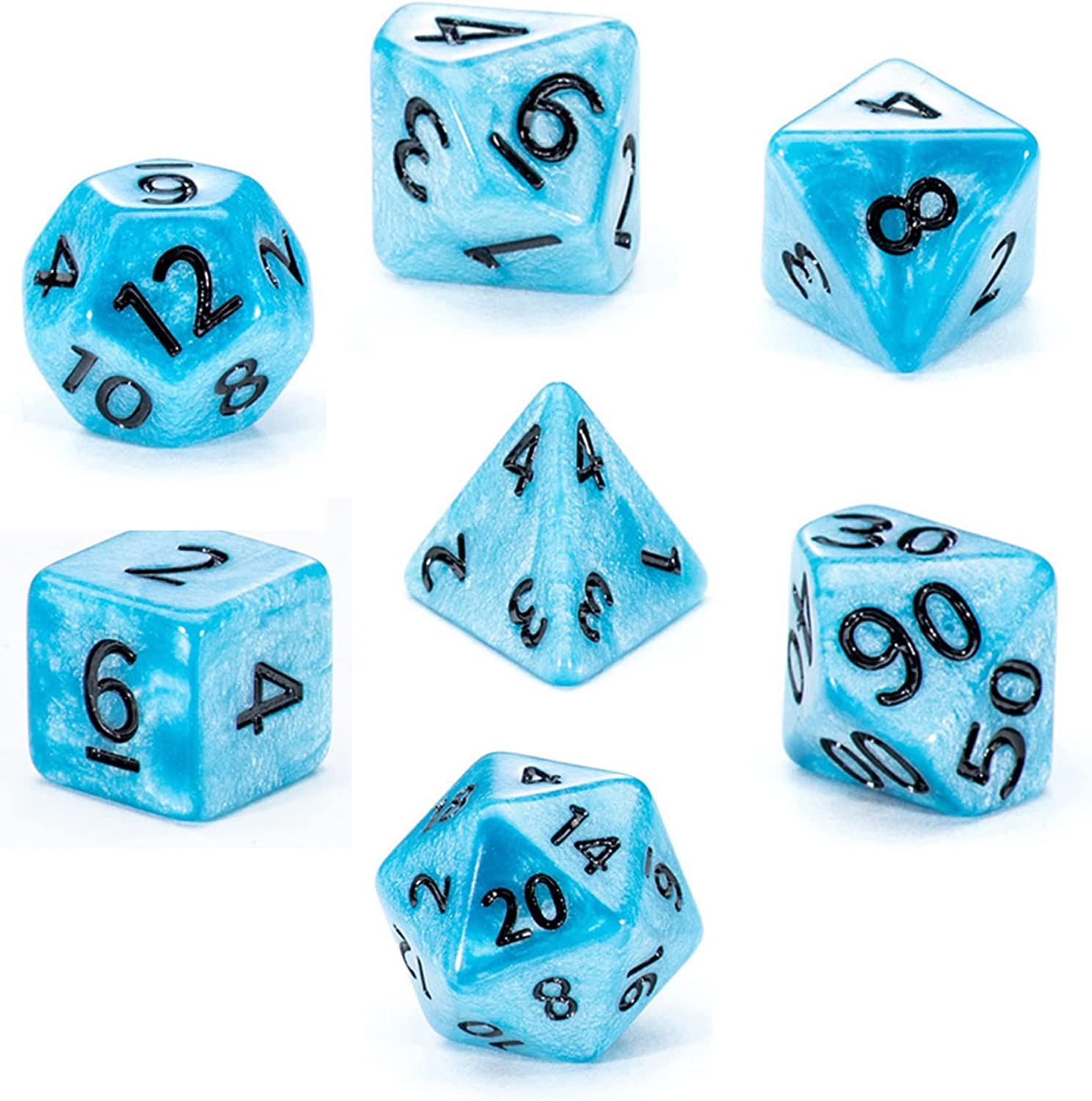 Mighty Tiny Dice: Sea Sparkle (7 Polyhedral Dice Set)