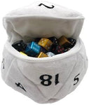 D20 Plush Dice Bag - White