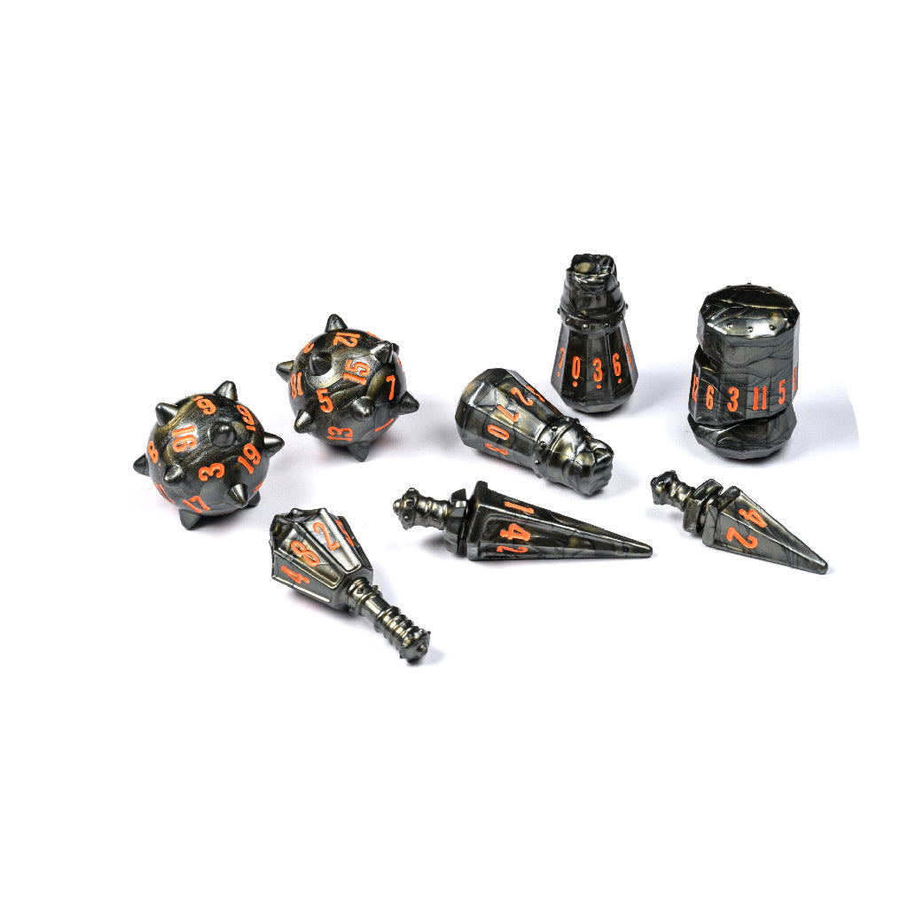 Polyhero Warrior Dice Set Steel Grey