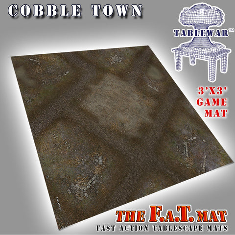 3x3 'Cobble Town' F.A.T. Mat Gaming Mat