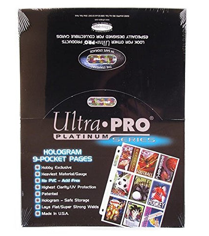 Box of Ultra Pro 9-Pocket Platinum Pages for Standard Size Cards