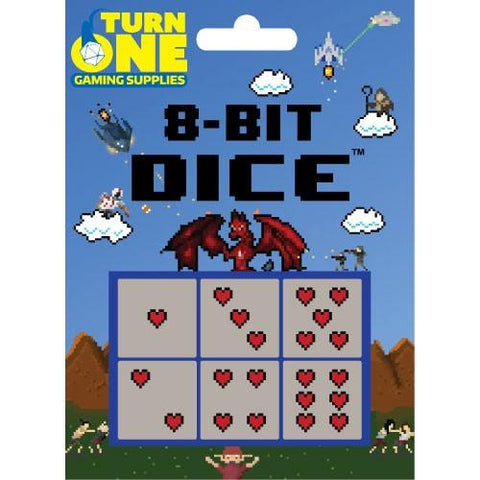 8-bit Dice Hearts 6 d6