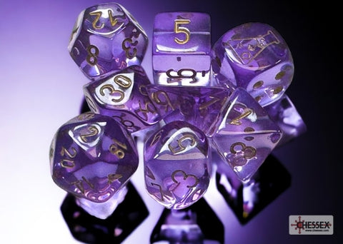 7-Die Set Translucent: Lavender/Gold