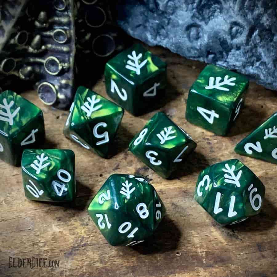 Elder Dice: Elder Sign Polyhedral Set - Aegis White