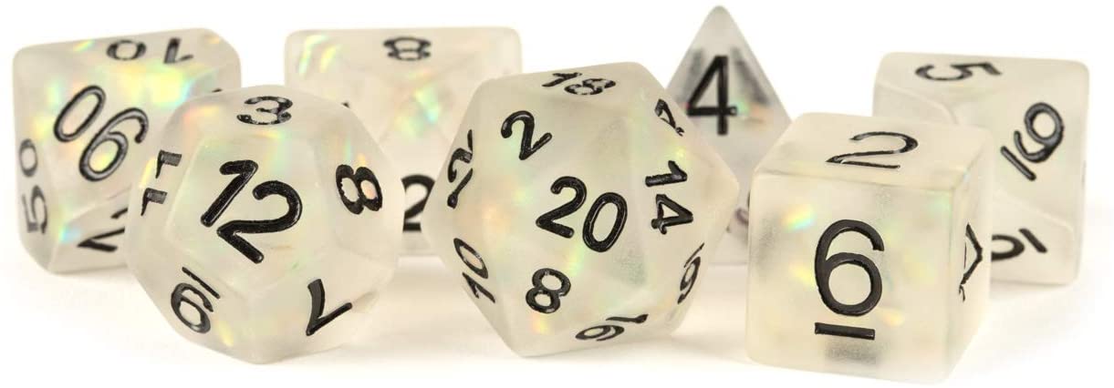 Icy Opal Resin: 16mm Dice Poly Set Clear (7)