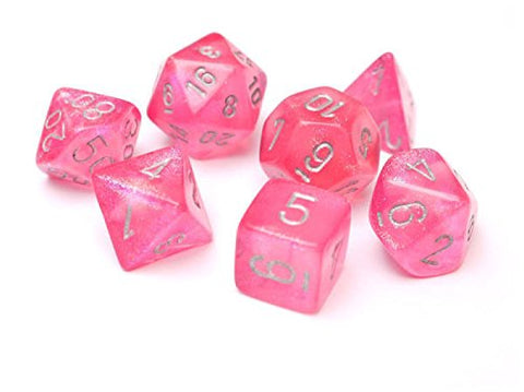 Chessex Polyhedral 7-Die Set Borealis Pink w/Silver 27404