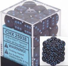 Chessex 36 12mm D6 Dice Block Speckled Blue Stars 25938