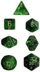 Chessex Polyhedral 7-Die Set Vortex Green w/Gold 27435