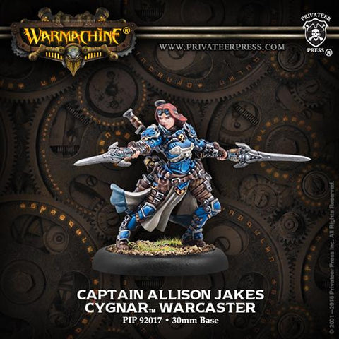 Warmachine Cygnar Captain Allison Jakes Warcaster