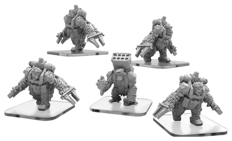 Monsterpocalypse: Empire of the Apes Assault Apes & Rocket Ape Units (White Metal)