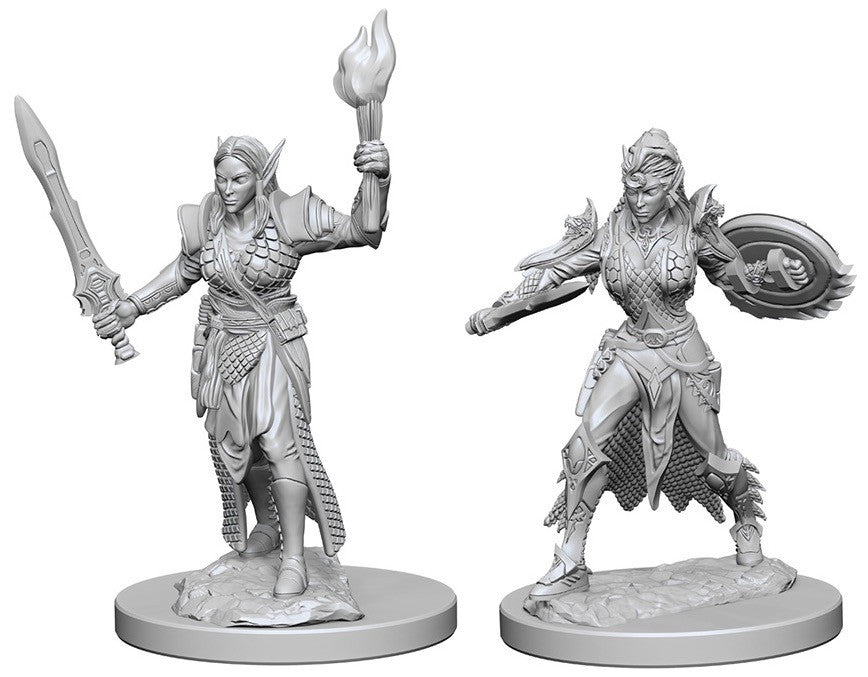 Deep Cuts Pathfinder Unpainted Miniatures Elf Female Fighter