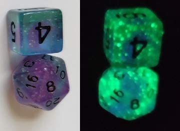 RPG Dice Set (7): Peacock Glowworm