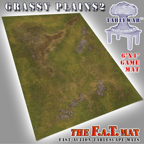 Tablewar 6x4 'Grassy Plains 2' F.A.T. Mat Gaming Mat