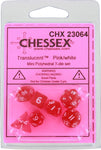 Chessex Translucent Pink w/ White Mini Polyhedral 7-die Set CHX 23064