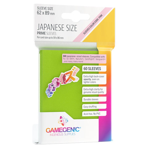 Gamegenic: Prime Japanese Sized Sleeves Lime
