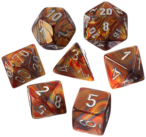 Chessex Polyhedral 7-Die Set Lustrous Gold w/Silver 27493