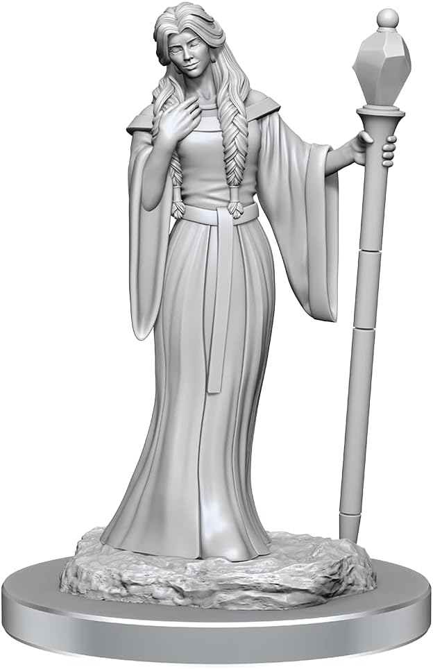 Critical Role Unpainted Miniatures: W03 Human Wizard Female & Halfling Holy Warrior Female