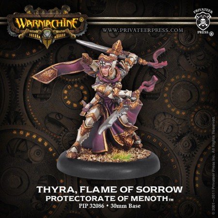 Warmachine: The Protectorate of Menoth Thyra, Flame of Sorrow Warcaster (White Metal)