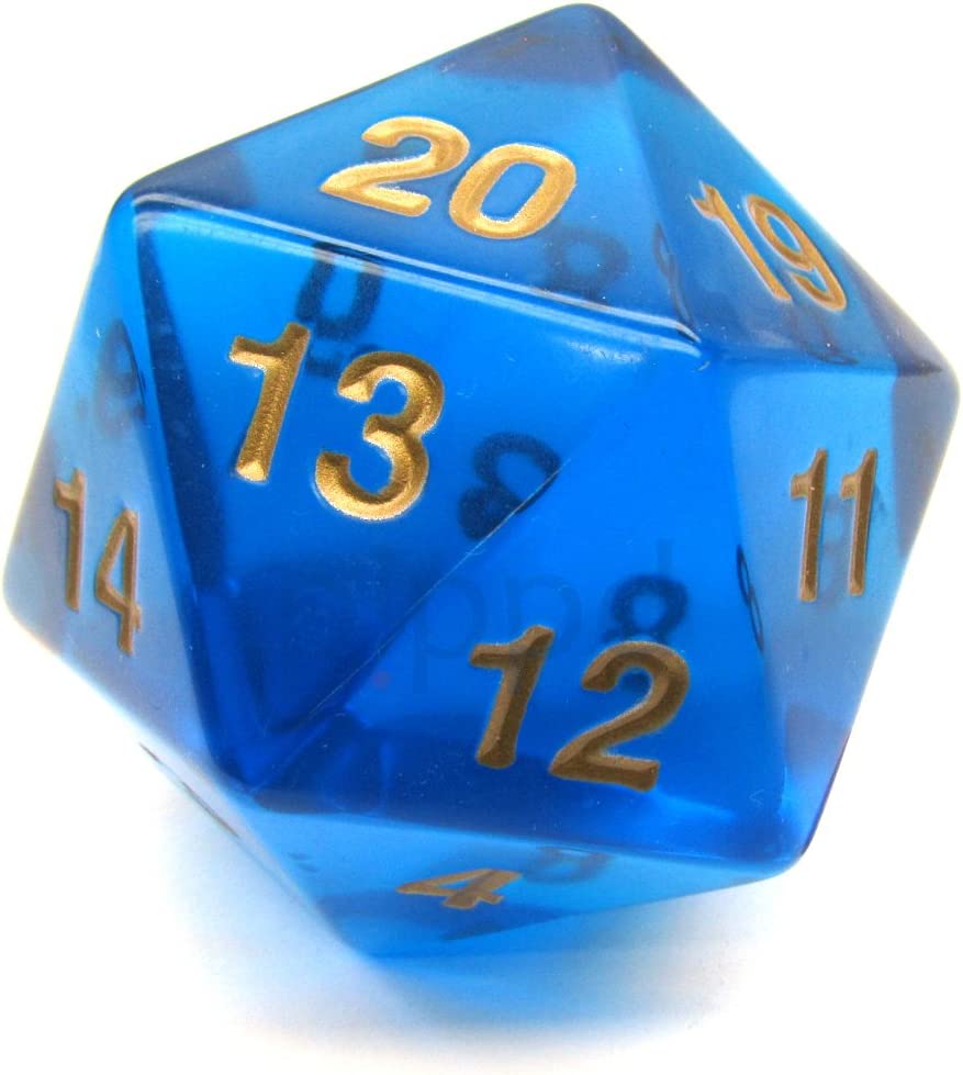 Transparent: 55mm D20 Countdown Sapphire/Gold