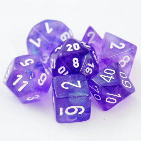 Chessex Polyhedral 7-Die Set Borealis Purple w/White 27407