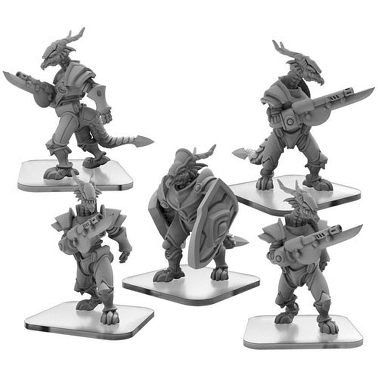 Monsterpocalypse: Draken Armada Fusiliers, Elite Fusilier, Warder Unit (Resin and White Metal)