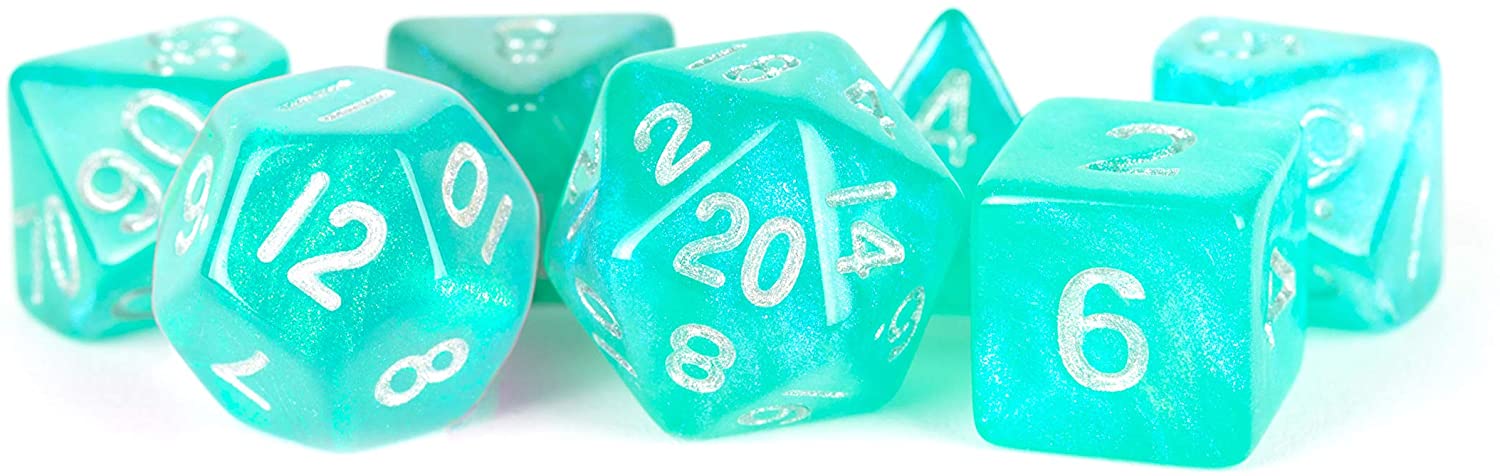 Stardust 16mm Acrylic Poly Dice Set: Teal (7)