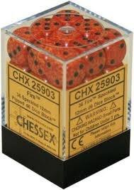 Chessex 36 12mm D6 Dice Block Speckled Fire 25903