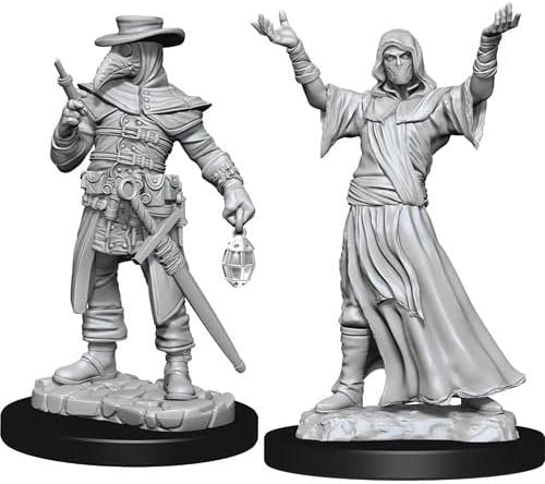 WizKids Deep Cuts Unpainted Miniatures: W15 Plague Doctor & Cultist