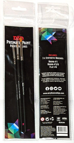 Dungeons & Dragons Prismatic Paint: Brushes 3-Brush Set